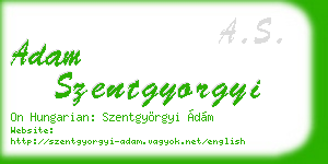 adam szentgyorgyi business card